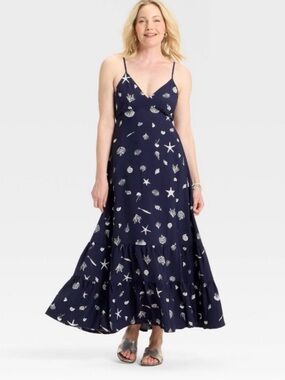 a new day Navy Shell Print Maxi Dress